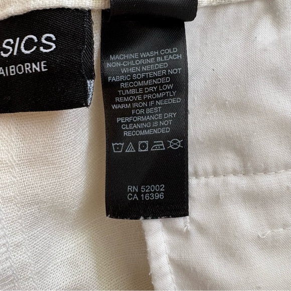 Liz Claiborne Linen Blend Cream Cropped Pants Size 8 - Picture 8 of 8